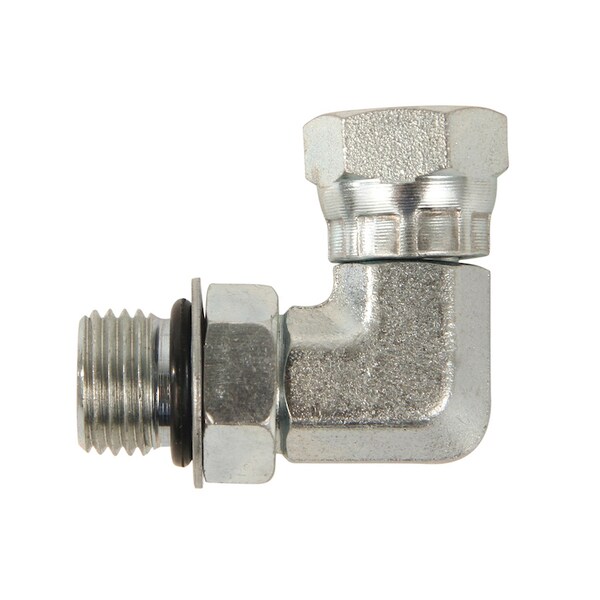 A & I Products Fitting; 90 Degree, 9/16"-18 Male ORB X 1/4"-18 Female Pipe Swivel 3" x2" x1" A-6901-06-04-NWO - main